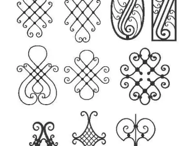 Wrought iron elements collection 3D model