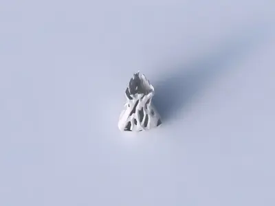 Vase puffy triangle with faceted cuts 3D print model