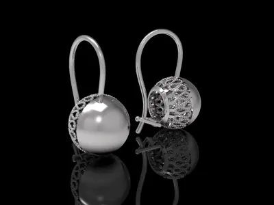 Soviet design earrings 3D print model