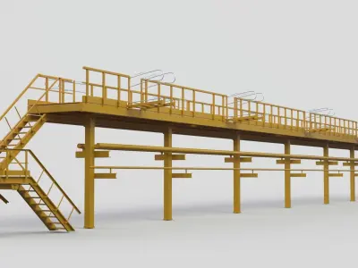 Staircase conveyor belt 3D model