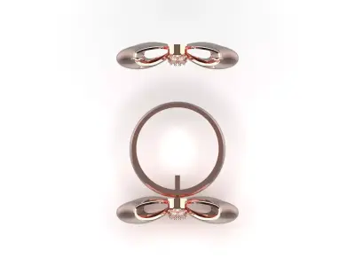 Halfset of ring and pendant jewelry with bow design model js0020 3D print model