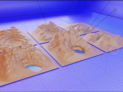 Mountain Landscapes Free low-poly 3D model