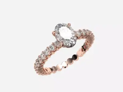 Ovel Diamond Ring 3D print model