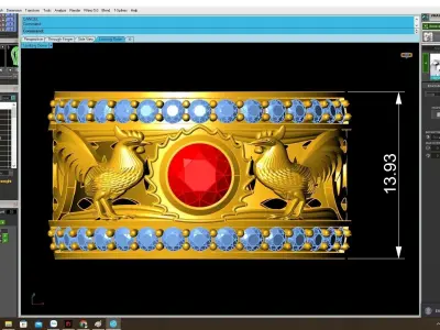 Luxury Ruby Diamond Bird Motif Men Ring 3D Model 4044 3D print model