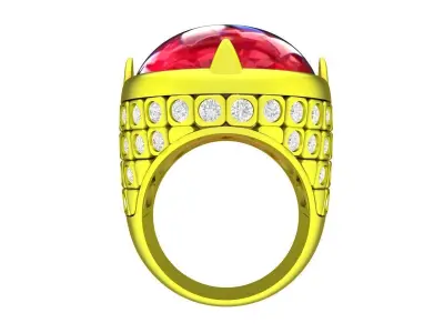 7919 luxury diamond oval ruby men ring 3D print model