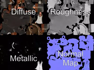 Dashing Pirate Character model pack Low-poly 3D model