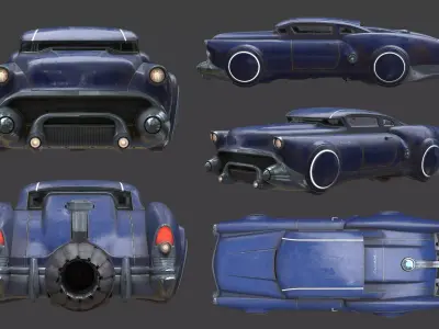 Futuristic flying car 8 3D model