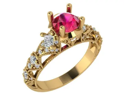 Round Cut Ring 3617 3D print model
