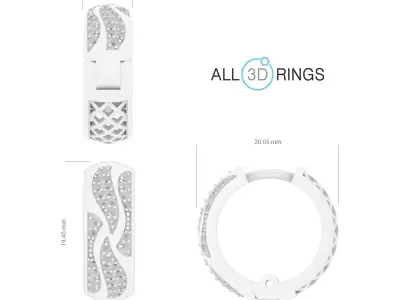 Earrings geometry with diamonds 3D print model