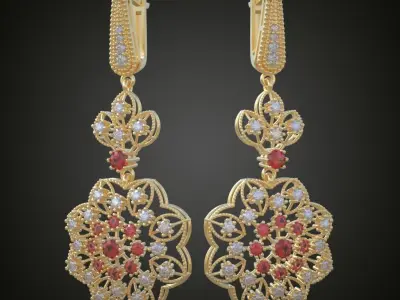 Earring 3D model 3D printable model 0101-10 Free 3D print model