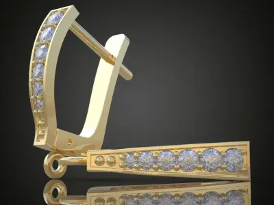 Earring 3D model 3D printable model 0142-7 3D print model