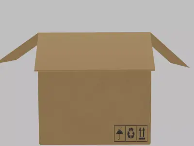 Minimalistic Low Poly 3D Box Model Low-poly 3D model