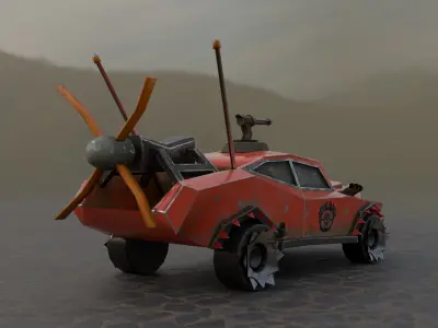 Apocalyptic Racing 3D Model Low Poly 3D Model Low-poly 3D model