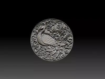 Peacock 3D STL model for cnc curving and 3D printing 3D print model