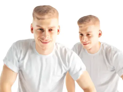 Stylish man on a scooter 29 Low-poly 3D model