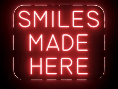 Smiles Made Here Neon Sign 3D model