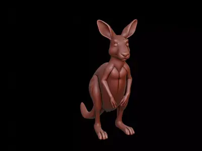 Kangaroo Animal Sculpture 3D print model