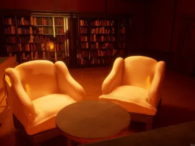 Seat 19th century  Low-poly 3D model