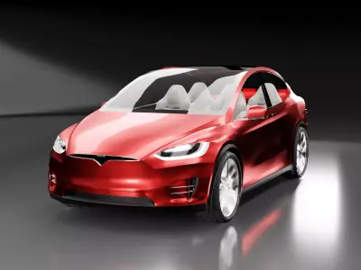 Tesla Model X 2019 Red Car 3D model