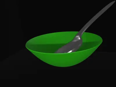Plate green  3D model Free low-poly 3D model