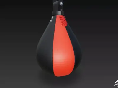 Red Black Speed Bag Low-poly 3D model