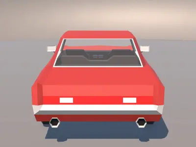 Low Poly Muscle Car Coupe with Interior MOBILE READY Low-poly 3D model