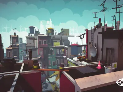  Cartoon Low Poly Modular City Pack Low-poly 3D model