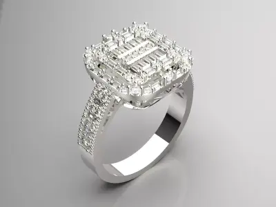 Luxury white gold wedding ring with diamond model jr00112 3D print model