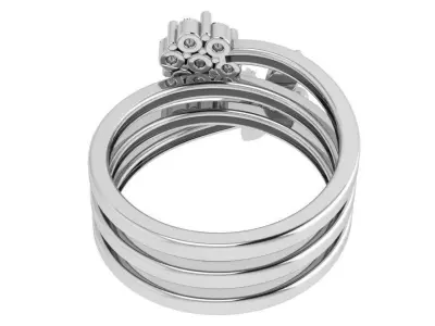 Butterfly Flower Spiral Ring 4614 3D print model
