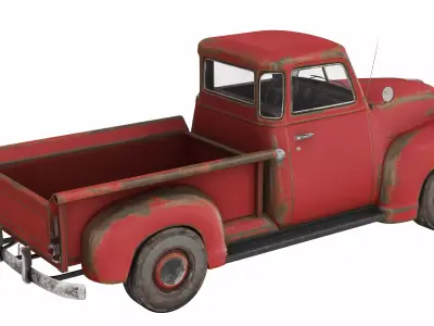 Old Vintage Pickup Low-poly 3D model