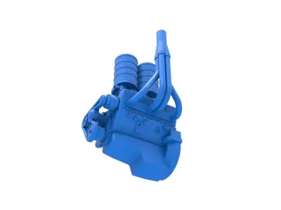 Engine of Vintage Small block Pulling tractor Scale 1 to 25 3D print model