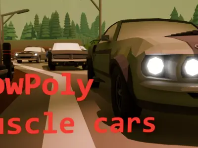 LowPoly Muscle cars Low-poly 3D model