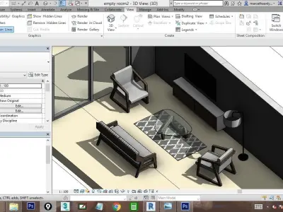 revit Living room forniture sets 3D model