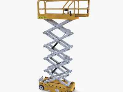 Animated Electric Scissor Lift v2 Low-poly 3D model