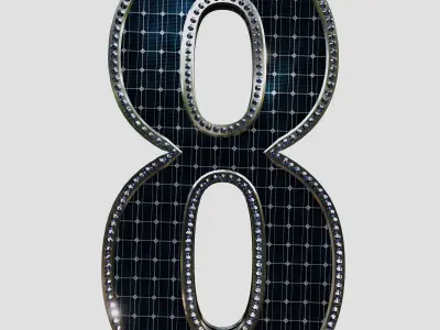 Solar Panel Number - 8 3D model