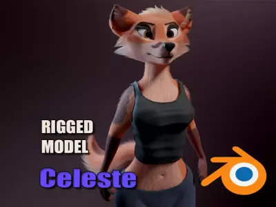 Celeste Anthro Fox 3D model