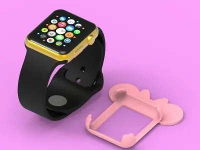 Bow With Mickey Mouse Apple Watch Ears Case Cover 38mm 3D model 3D model
