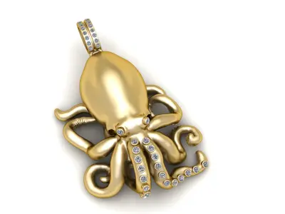 OCTUPUS OCEAN PENDANT 3D PRINTABLE MODLE  3D print model