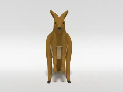 Low Poly Cartoon Kangaroo Low-poly 3D model purchase