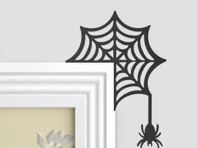Halloween Door Corner Decor -  Spider - Web Shaped 3D print model