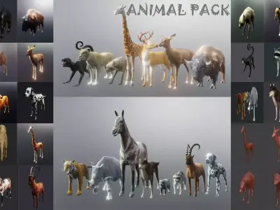 wild nature 3d lowpoly animal Low-poly 3D model
