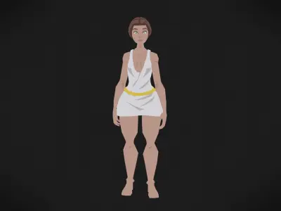 Colorly - Philosopher Girl - Game Ready - Rigged - Customizable Low-poly 3D model