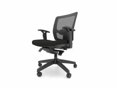 Modern Office Chair - with mesh for the back - No headrest Low-poly 3D model