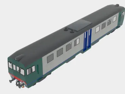 Simple Italian Train Free low-poly 3D model