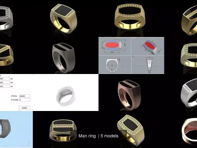 Man  signet ring  3D Model Pack