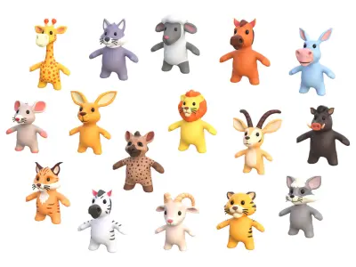 Little Animal Baby Animated Pack 02 Low-poly 3D model