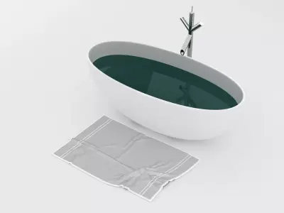 Modern Bathtub Setup 3D model