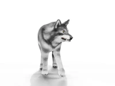 Wolf Rigged 3D Model Low-poly 3D model