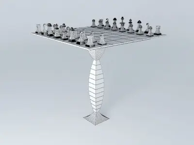 chess board on table Free 3D model