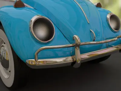 blue classic beetle 3D model